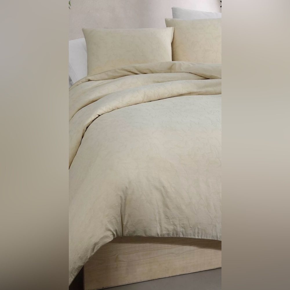 Calvin Klein Branching Leaves Cotton Duvet Cover Set Queen - Picture 2 of 7